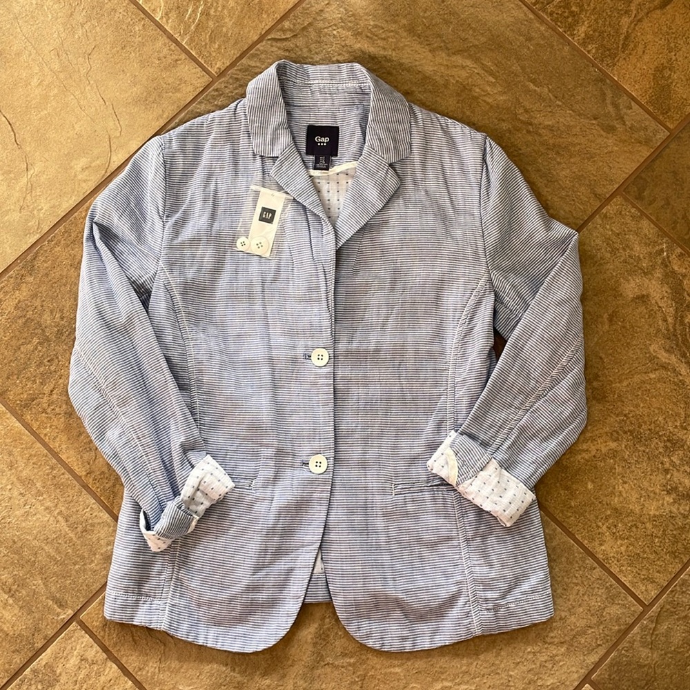 + GAP + Striped Cotton Blazer